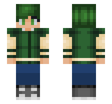 MITORI/GREEN IMPOSTER [FNF VS. IMPOSTER: HUMAN HIJINKS MOD/FNF RHYTHMIC REVOLUTION MOD/AMONG US] OFFICIAL MINECRAFT DEFAULT SKIN 