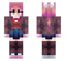 MONIKA [FNF DOKI DOKI TAKEOVER MOD/DDLC] OFFICIAL MINECRAFT DEFAULT SKIN