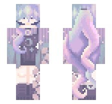 moon star cute girl purple blue