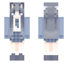 blue cat school girl